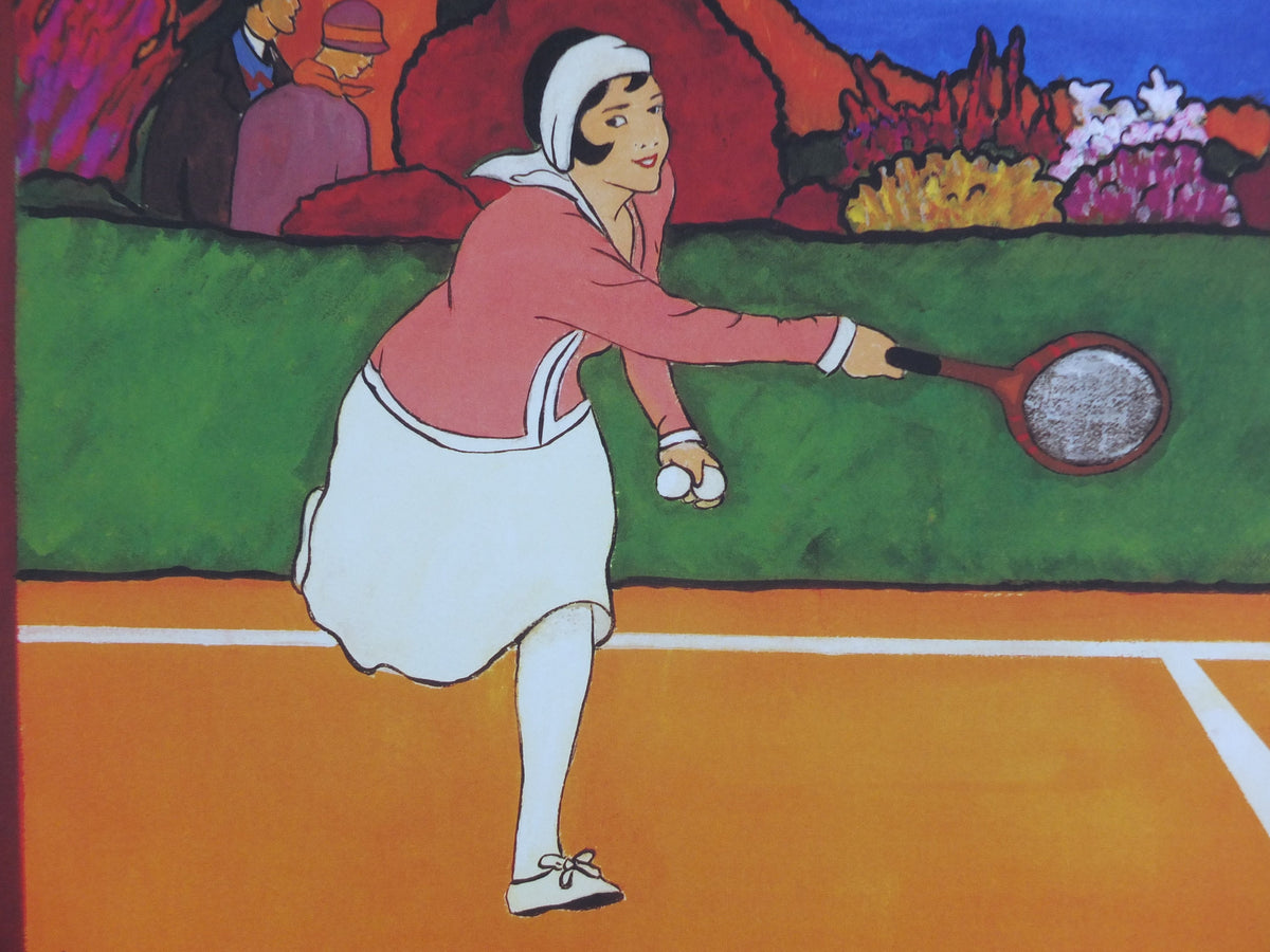 Tennis at La Cote D'Azur Poster, Monte Carlo, Cote D'Azur by Bruce, French reproduction from 1990s, art deco, wall art decor