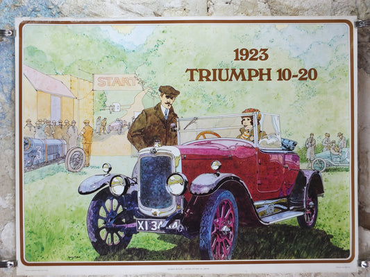 1973 Triumph 1923 10-20 Poster, from dealer showroom 50 years golden anniversary by Barry Lowe, 10/20 motorsport, sports car, wall art decor