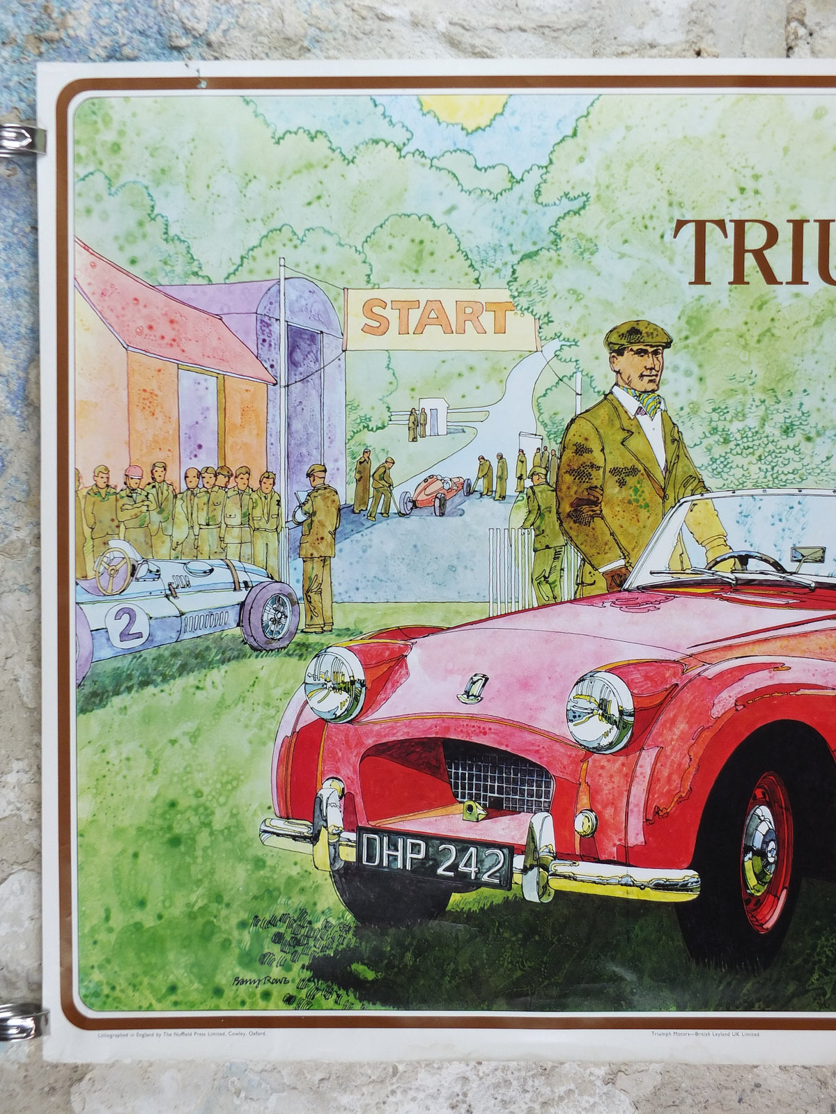 1973 Triumph 1954 TR2 Poster, from dealer showroom 50 years golden anniversary by Barry Lowe, TR 2, sports car, wall art decor