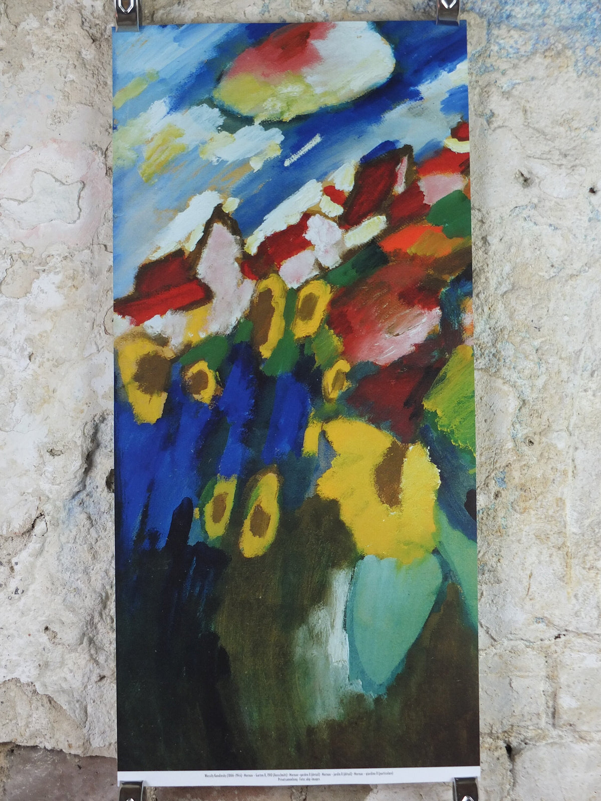 Narrow Wassily Kandinsky Poster, Murnau Garden II detail 1910, abstract art and expressionism, gallery exhibition wall art decor