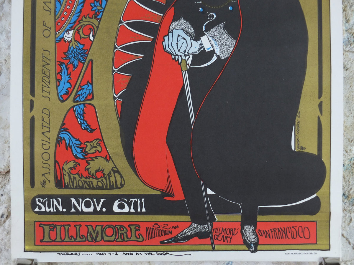 1966 Jefferson Airplane Poster, Fillmore, Home Coming Dance, Berkeley University, San Francisco, Psychedelic folk rock music, wall art decor
