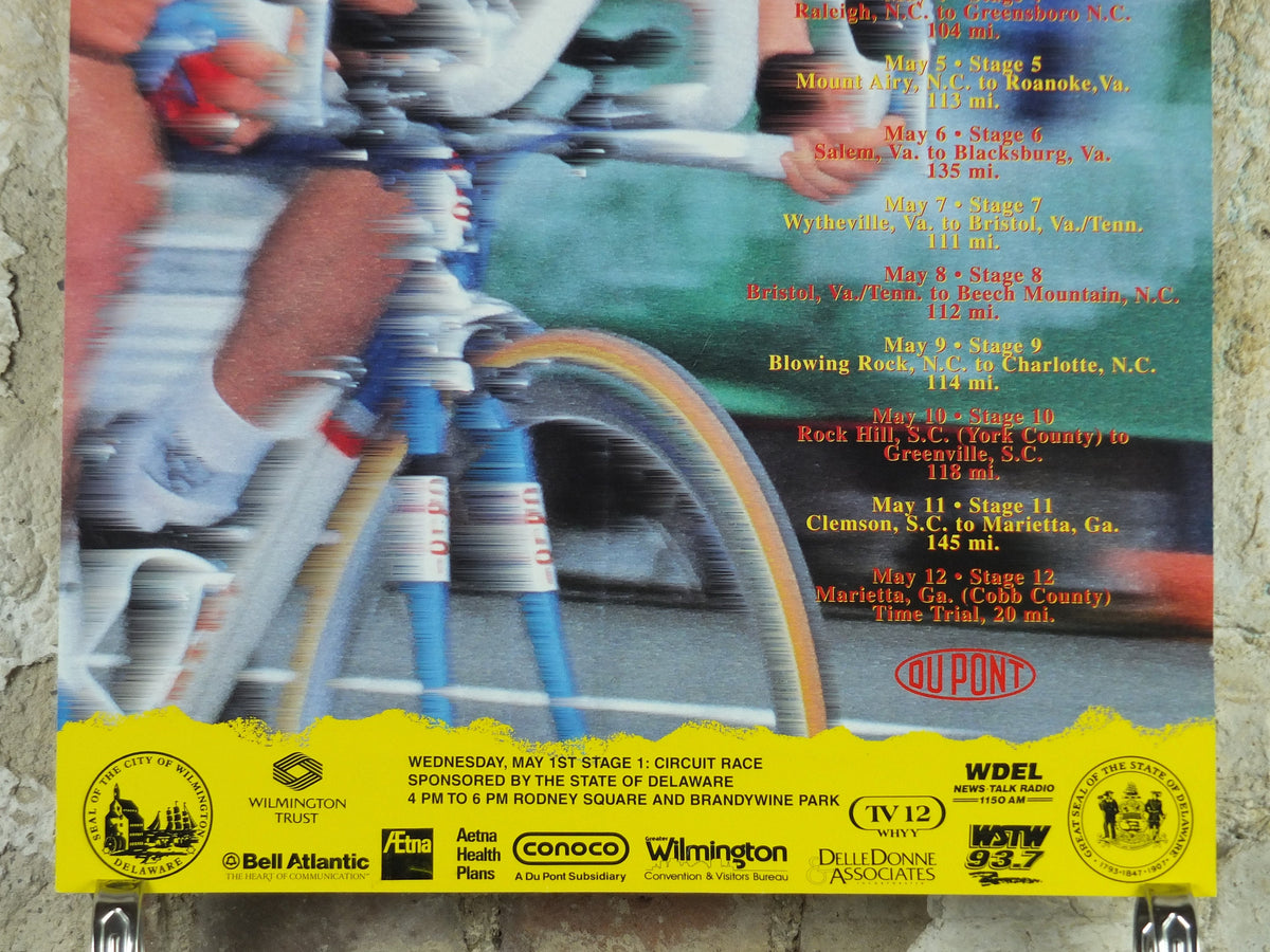 1996 Tour DuPont Cycling Poster, Georgia, North/South Carolina, racing bike, road racing, Mamil, wall art retro decor