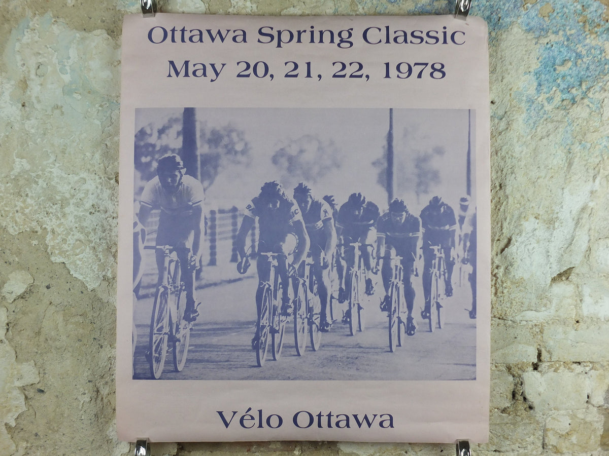 1978 Ottawa Cycling Poster, Ottawa Spring Classic, Quebec, Canada, vélo, racing bike, road racing, Mamil, wall art retro decor