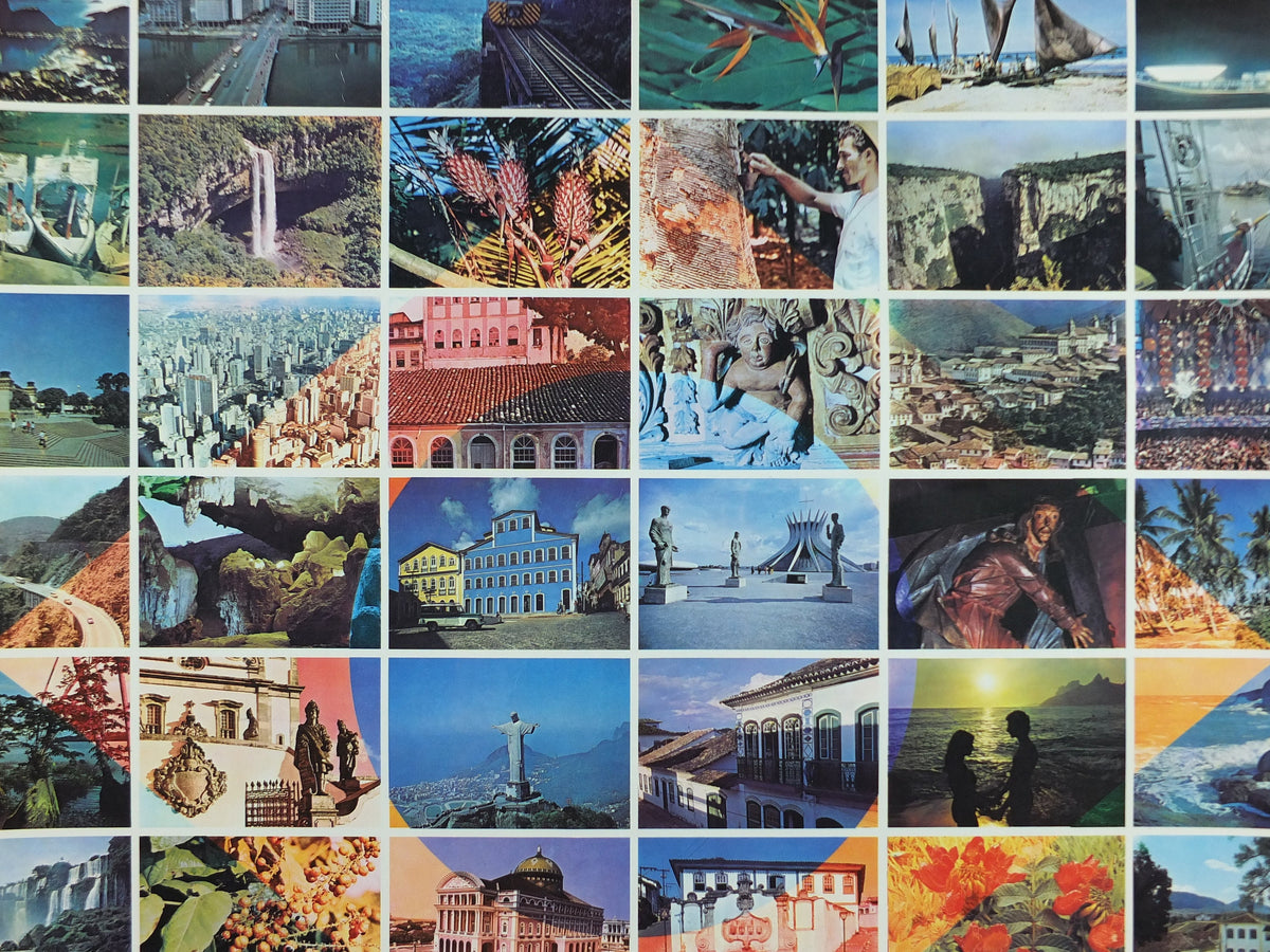 1970s Brazil Travel Poster, montage of sights from Brazil, Brazilian Tourist Authority, travel tourism, advertising print, wall art decor