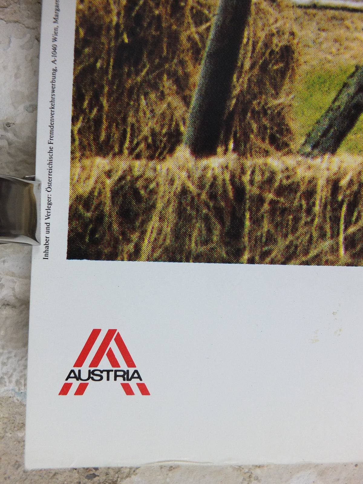1990s Austrian Agriculture Poster, Traditional Hay Drying, Farming, published by Austrian Federal Government, travel tourism, wall art decor
