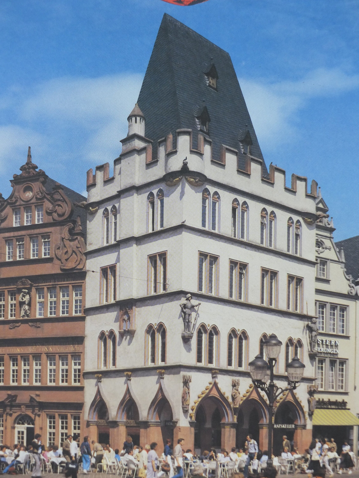 1970s Trier Travel Poster, medieval market square, Germany, Deutschland plakat, travel tourism holiday vacation wall art decor