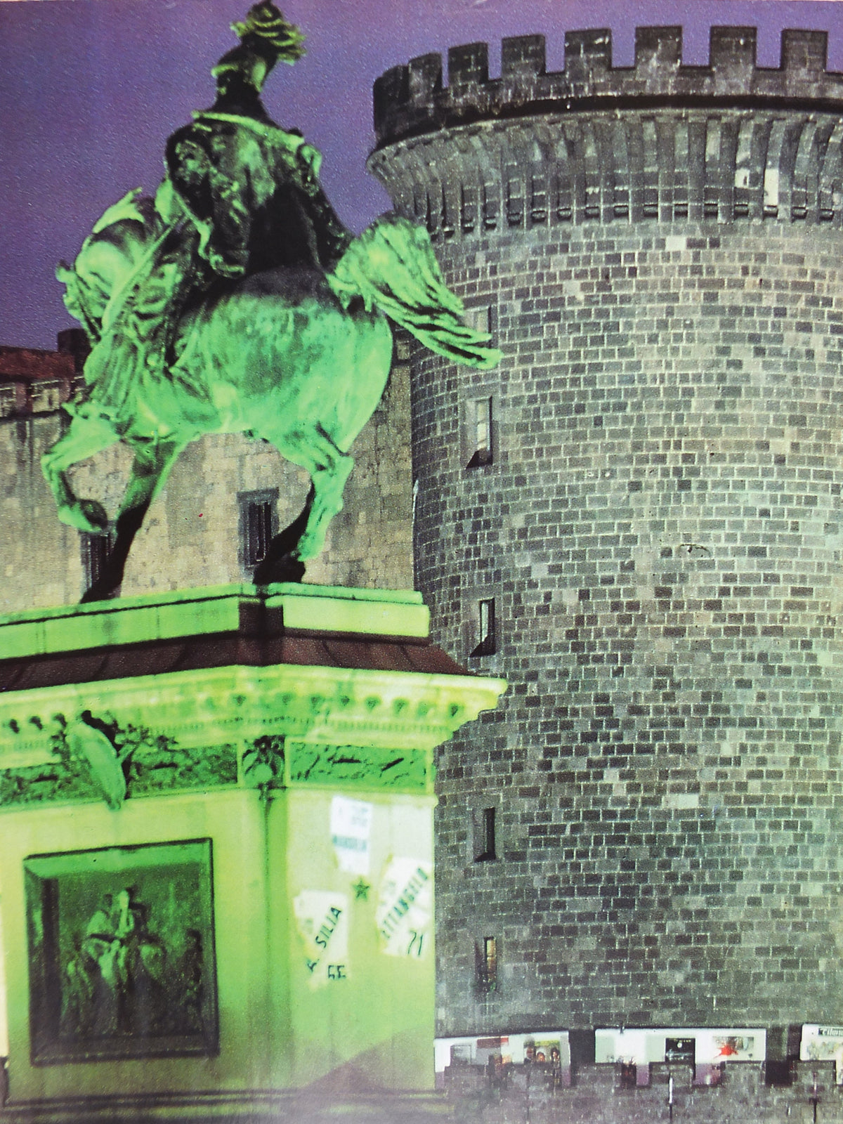 1980s Naples Travel Poster, Castel Nuovo, Napoli, Vintage Italian, Italy travel tourism, holiday vacation, wall art decor