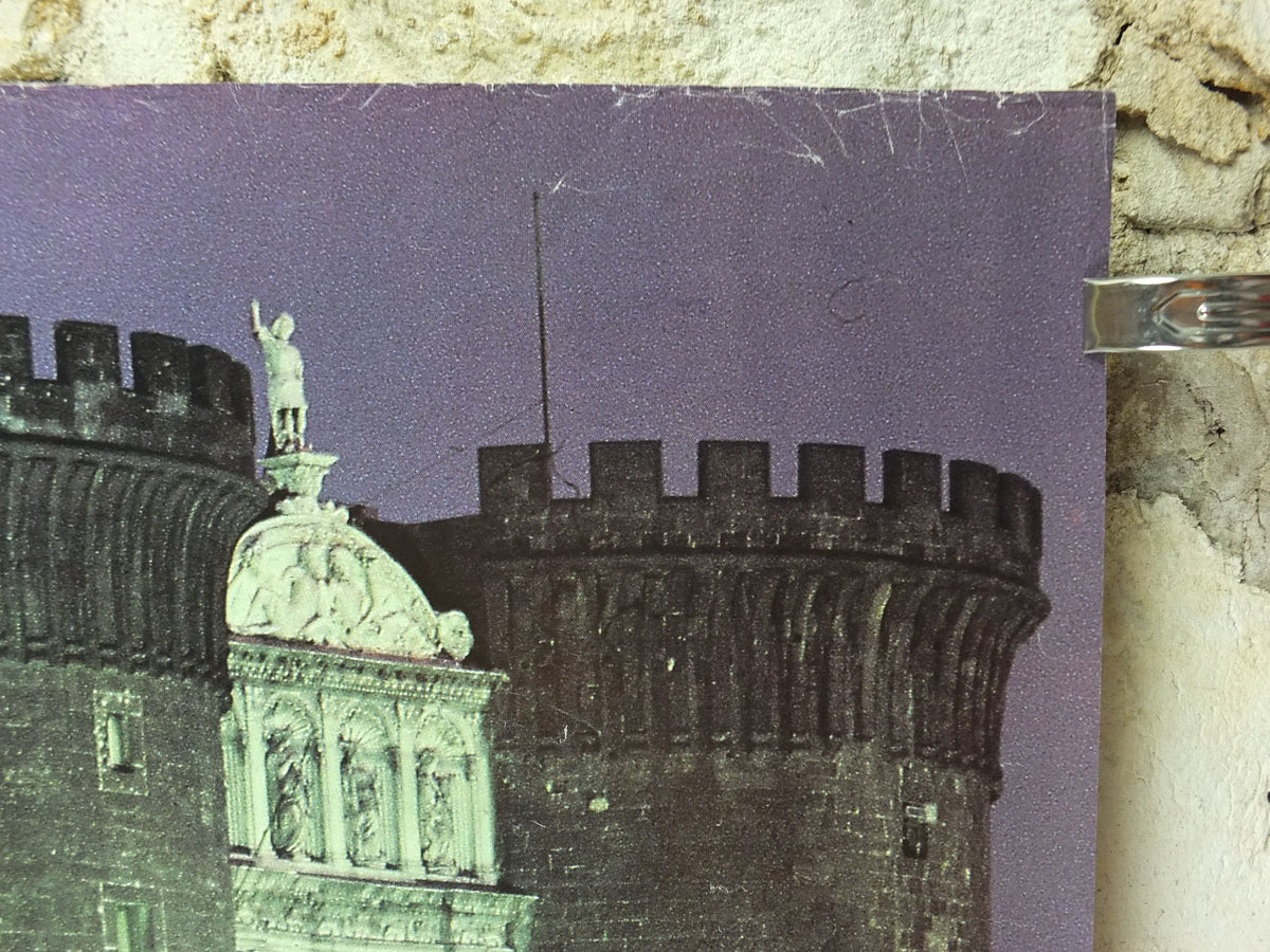 1980s Naples Travel Poster, Castel Nuovo, Napoli, Vintage Italian, Italy travel tourism, holiday vacation, wall art decor