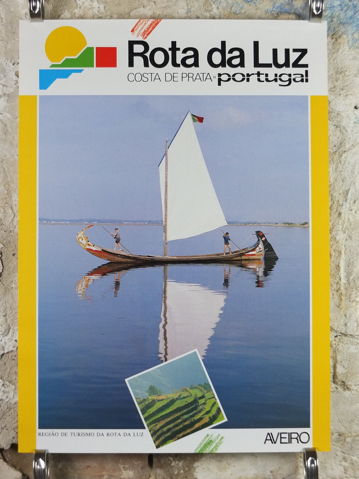 1980s Rota da Luz Poster, Costa de Prata, Vintage Portugal, Portuguese travel tourism, holiday vacation, wall art decor