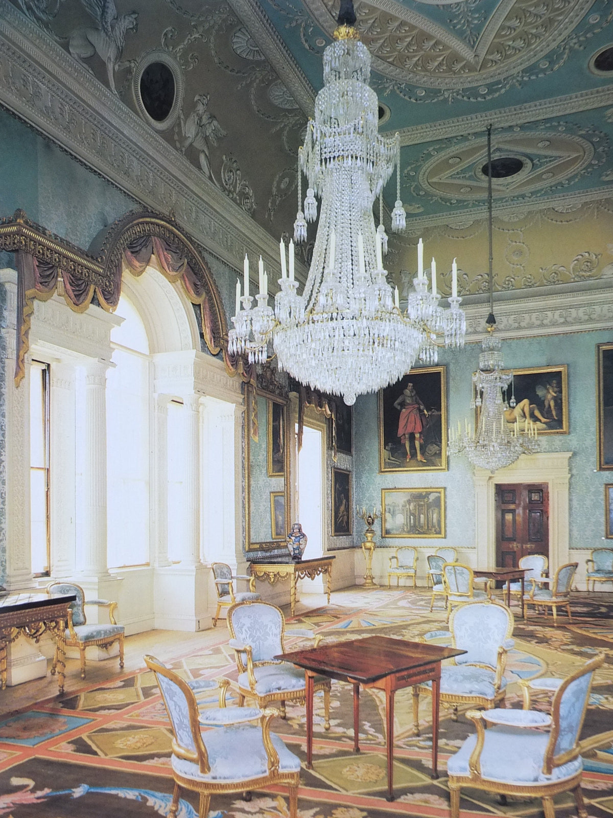 1970s Original National Trust Poster, The Saloon, Saltram House, Devon, West Country, England, heritage conservation, wall art retro decor