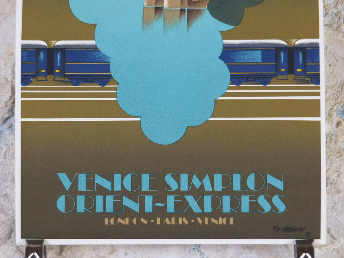Original Venice Simplon Orient Express Poster, The Alps by Fix Masseau, Grapes, 1985 limited edition of 200, train, art deco, wall art decor