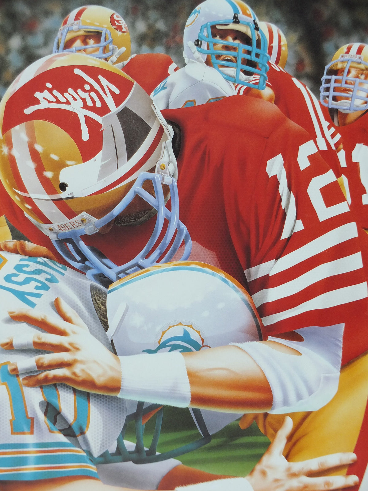 1990s Virgin Atlantic Miami Poster, by Brian Robson, United States, Dolphins 49ers Football, Gridiron, USA, Aviation, travel wall art decor