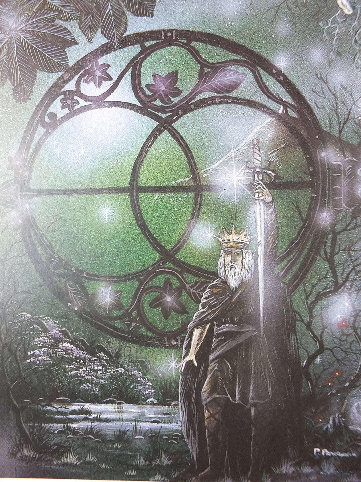 1990s The Four Elements Poster, by Peter Pracownik, Earth Sea Air Fire Wind, from Rhiannon Press, fantasy fiction wall art decor