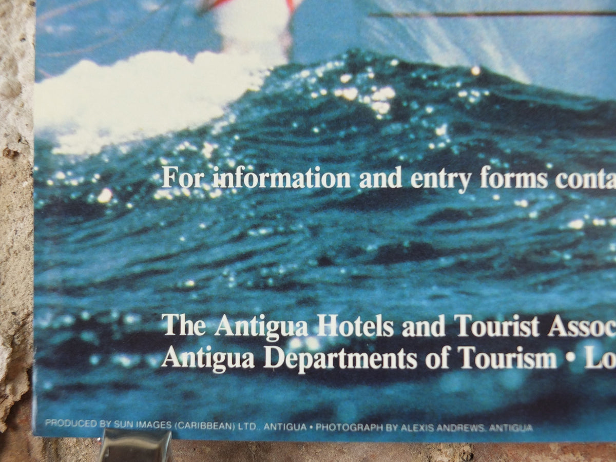 1990 Antigua Sailing Week Poster, 23rd Annual event, Wind-filled sails and spinnakers, sport, Sailing, wall art decor