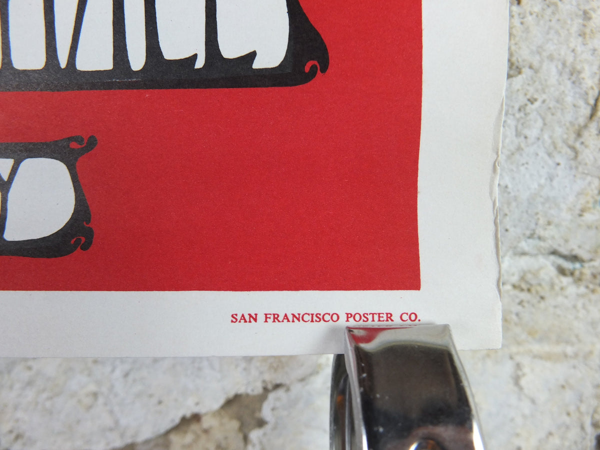 1967 Country Joe and the Fish Poster, Finnish Brotherhood Hall, Berkeley, San Francisco, Psychedelic folk rock music, wall art decor