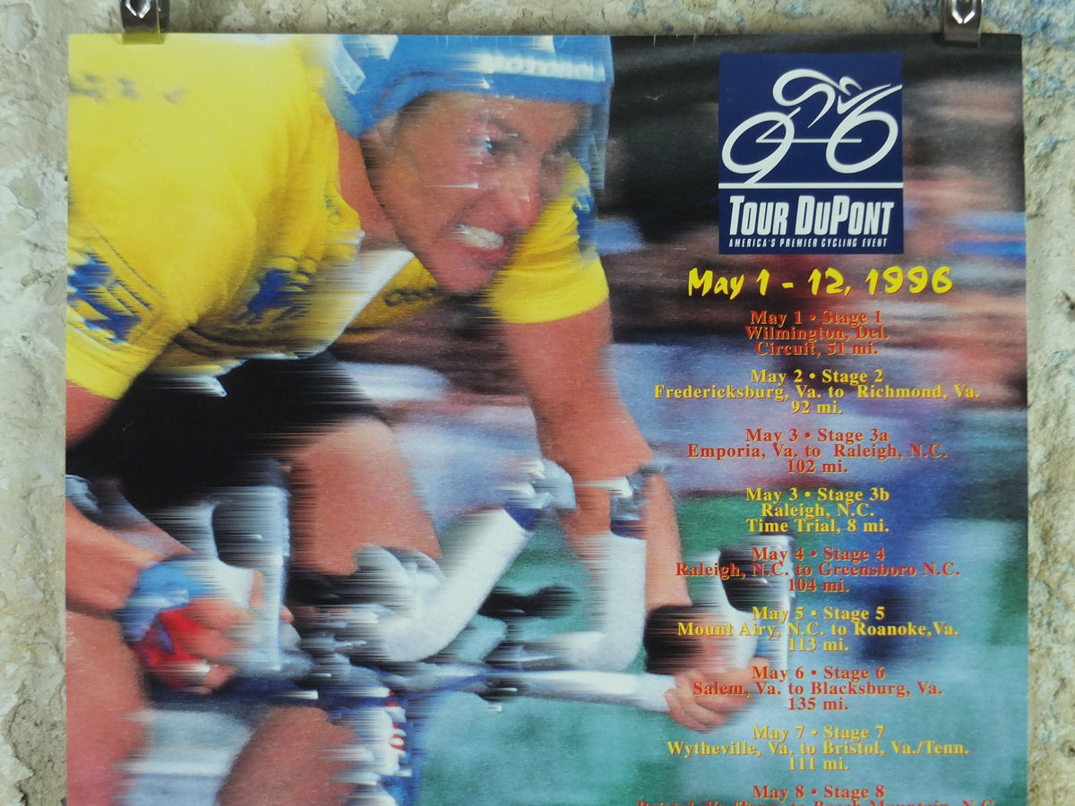 1996 Tour DuPont Cycling Poster, Georgia, North/South Carolina, racing bike, road racing, Mamil, wall art retro decor