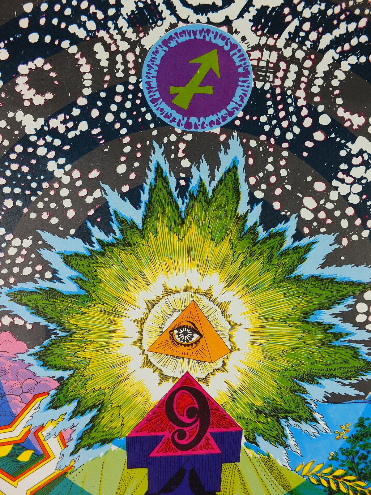 1967 Sagittarius Poster, Zodiac Astrology Star Sign, by Robert McClay, Funky Features, San Francisco, Psychedelic, Hippy, wall art decor