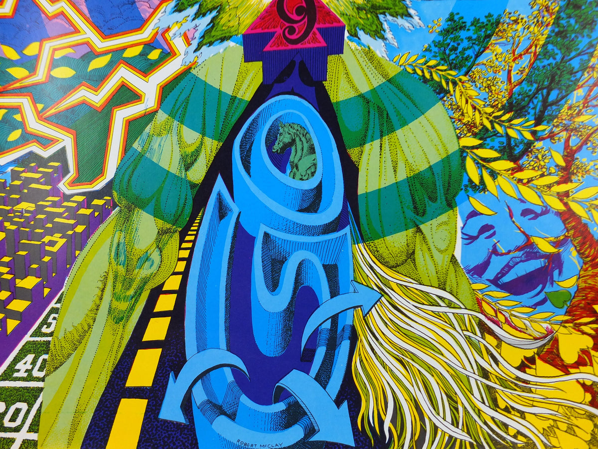 1967 Sagittarius Poster, Zodiac Astrology Star Sign, by Robert McClay, Funky Features, San Francisco, Psychedelic, Hippy, wall art decor