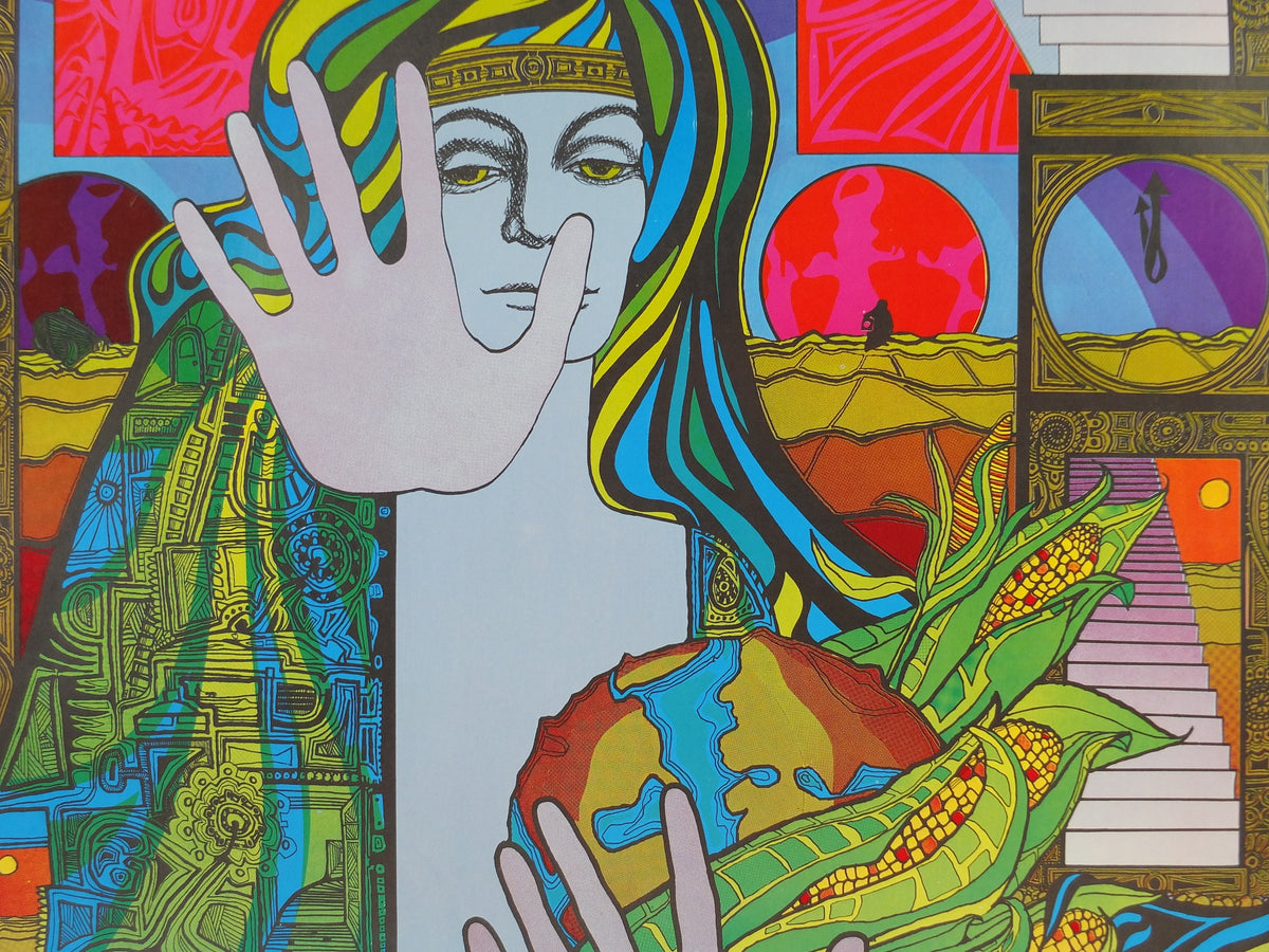 1967 Virgo Poster, Zodiac Astrology Star Sign, by Jim Blashfield, Funky Features, San Francisco, Psychedelic, Hippy, wall art decor