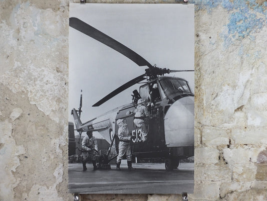 1960s Royal Navy Helicopter Poster, Westland Whirlwind, U.S. Sikorsky S-55 H-19 Chickasaw, print wall art decor