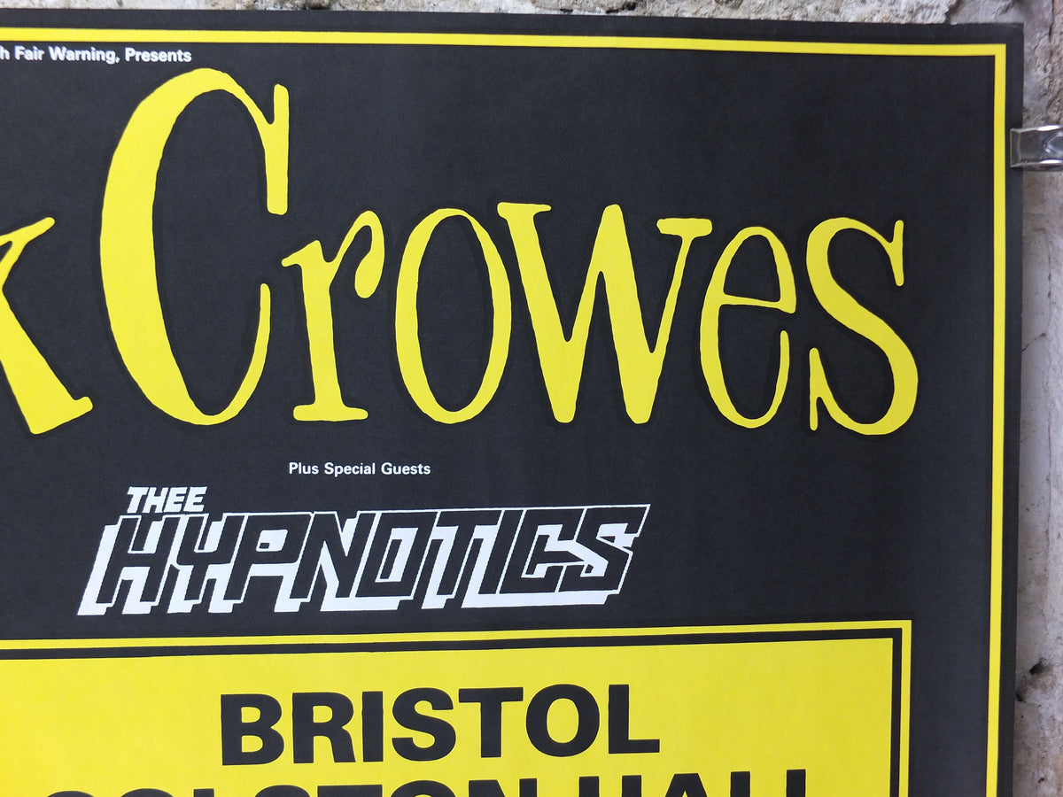1995 The Black Crowes Concert Poster, Bristol Colston Hall, hard southern blues rock music, musical wall art decor