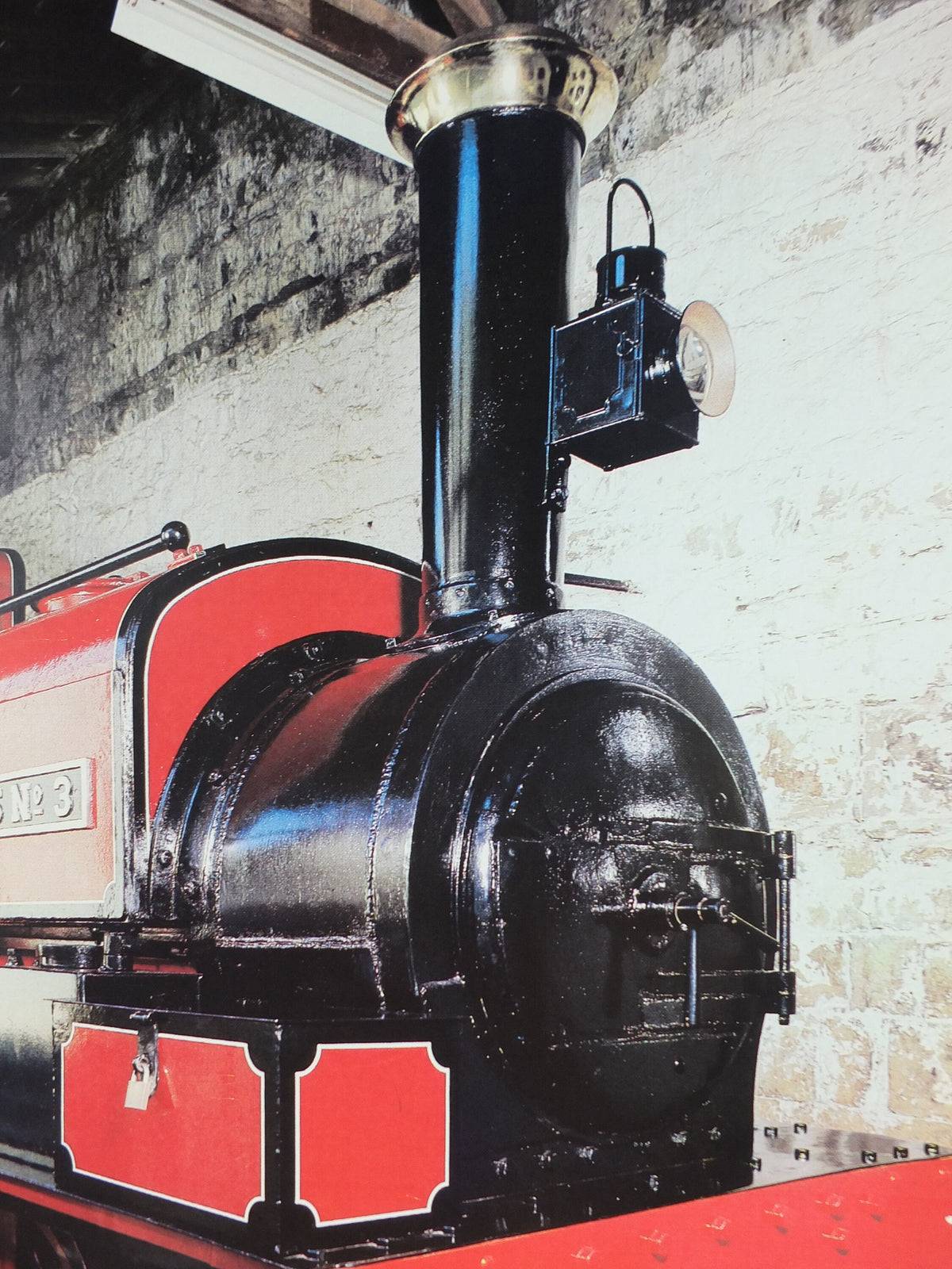 1970s Original National Trust Poster, Red Steam Train, Penrhyn Castle, Bangor, Gwynedd, Wales, heritage conservation, wall art retro decor