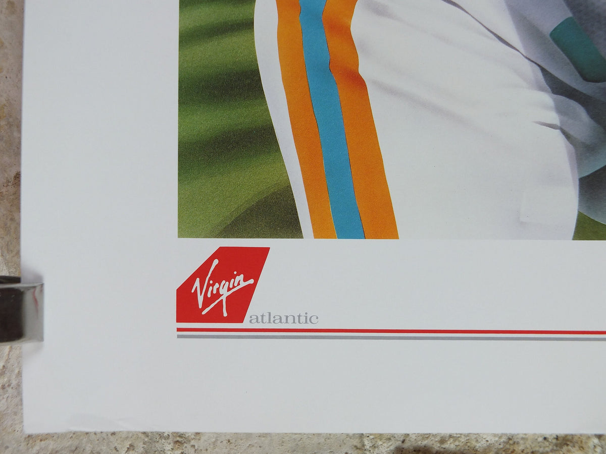 1990s Virgin Atlantic Miami Poster, by Brian Robson, United States, Dolphins 49ers Football, Gridiron, USA, Aviation, travel wall art decor