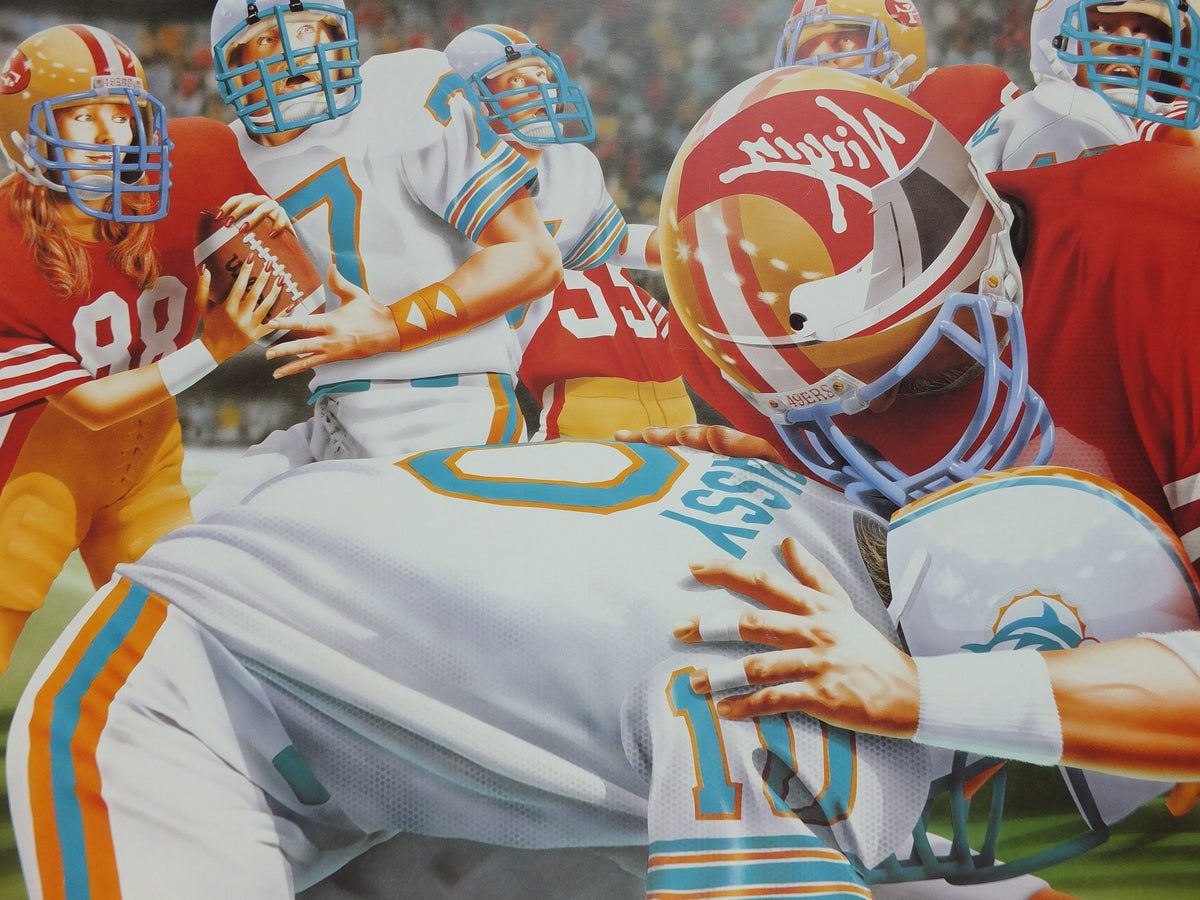 1990s Virgin Atlantic Miami Poster, by Brian Robson, United States, Dolphins 49ers Football, Gridiron, USA, Aviation, travel wall art decor