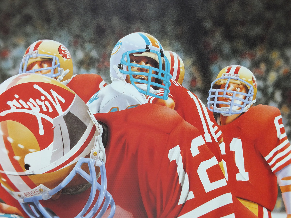 1990s Virgin Atlantic Miami Poster, by Brian Robson, United States, Dolphins 49ers Football, Gridiron, USA, Aviation, travel wall art decor