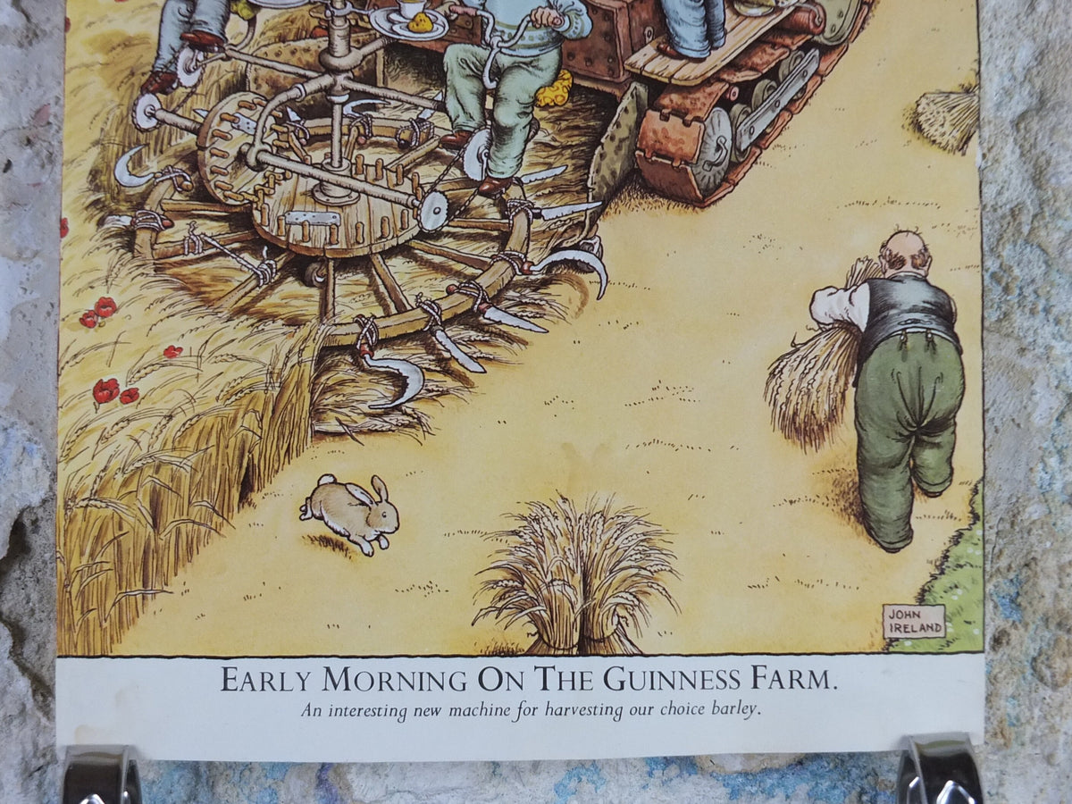 Vintage Gentle Art of Making Guinness Poster, Early Morning on the Farm, advertising ale Irish stout beer print wall art retro 1980s