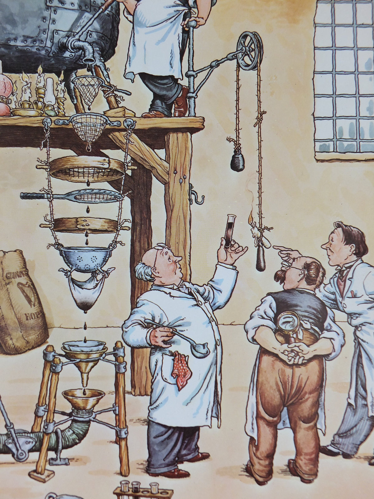 Vintage Gentle Art of Making Guinness Poster, Filtering Guinness Wort, advertising ale Irish stout beer print wall art retro 1980s