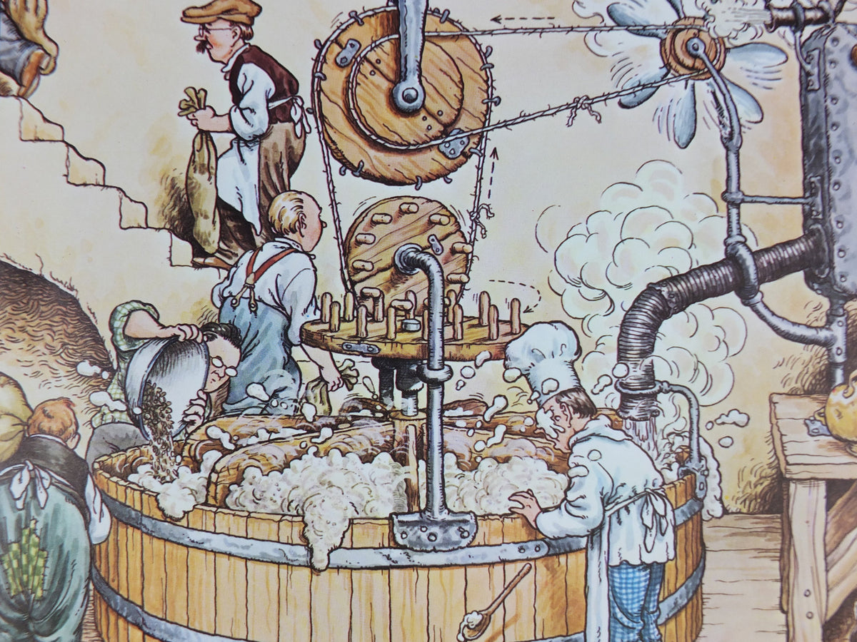 Vintage Gentle Art of Making Guinness Poster, Mixing the Guinness Mash, advertising ale Irish stout beer print wall art retro 1980s