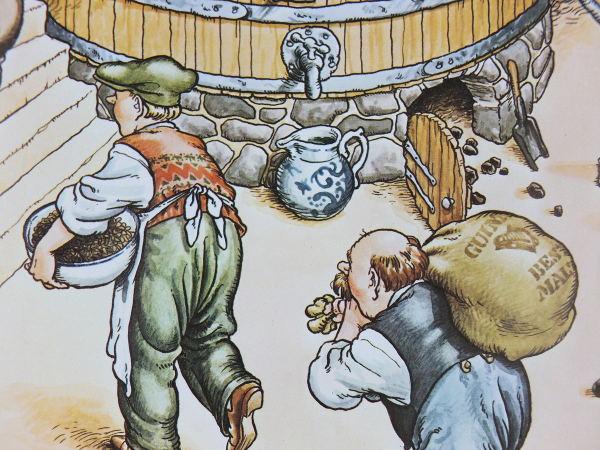 Vintage Gentle Art of Making Guinness Poster, Mixing the Guinness Mash, advertising ale Irish stout beer print wall art retro 1980s