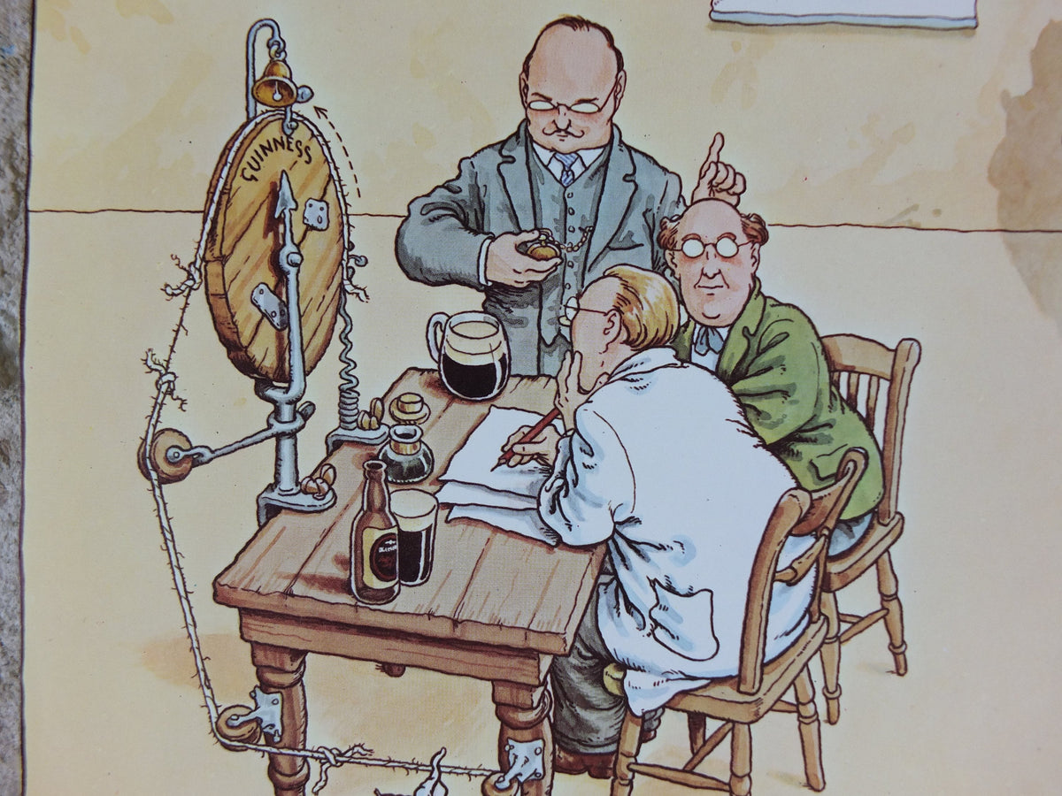 Vintage Gentle Art of Making Guinness Poster, Training of Quality Tester advertising ale Irish stout beer print wall art retro 1980s