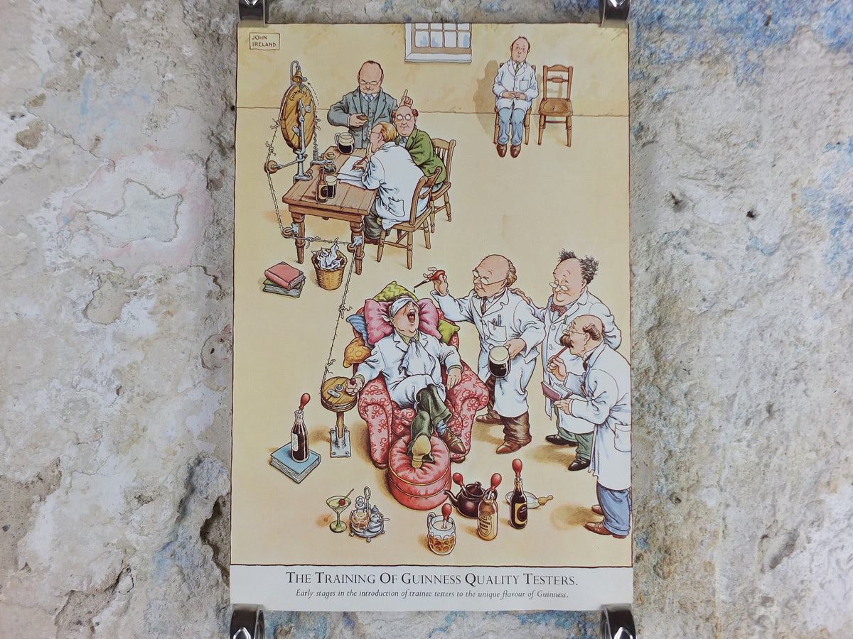 Vintage Gentle Art of Making Guinness Poster, Training of Quality Tester advertising ale Irish stout beer print wall art retro 1980s