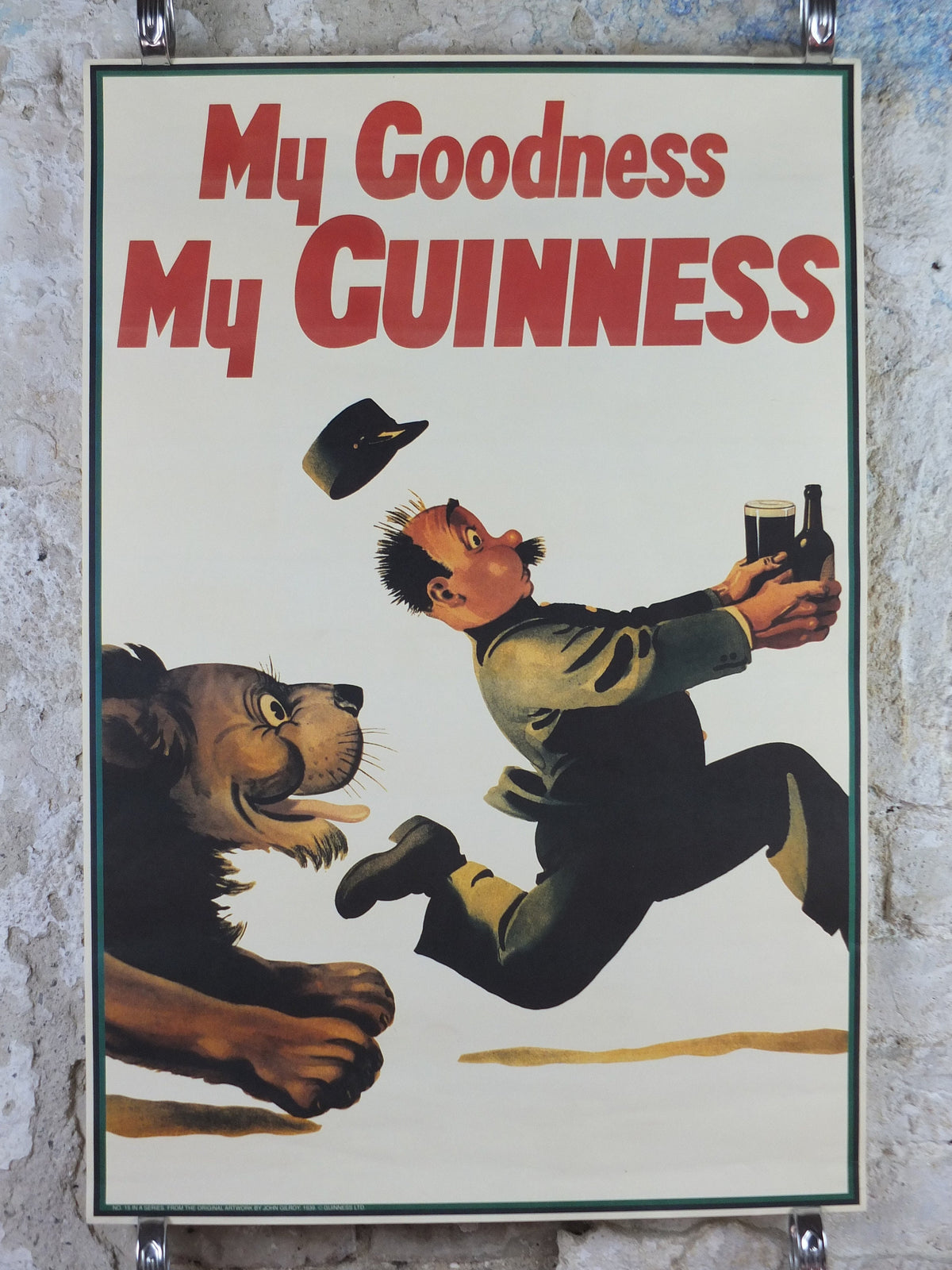 Vintage Guinness Poster, My Goodness My Guinness, from Guinness Museum, 1939 Advertising campaign Wall art by Gilroy retro 1990s