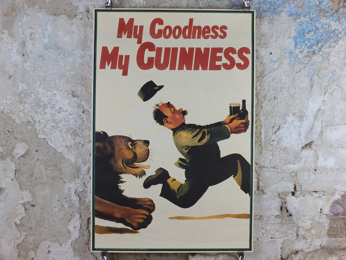 Vintage Guinness Poster, My Goodness My Guinness, from Guinness Museum, 1939 Advertising campaign Wall art by Gilroy retro 1990s