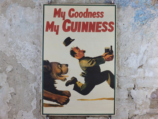Vintage Guinness Poster, My Goodness My Guinness, from Guinness Museum, 1939 Advertising campaign Wall art by Gilroy retro 1990s