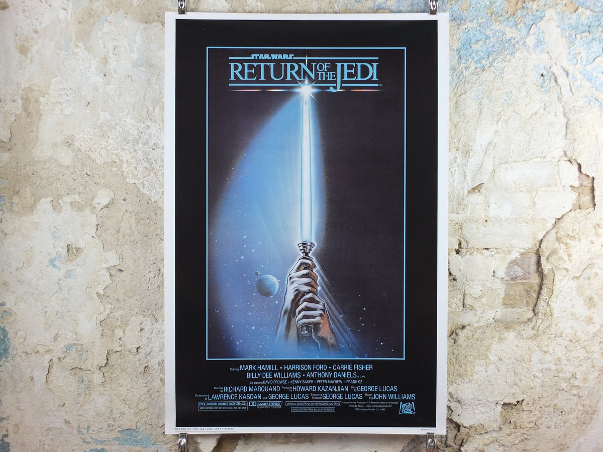 2001 Return of the Jedi Poster, International Star Wars Style A, by Paykos Phior & Tim Reamer, Zigzag Germany variation, film wall art decor