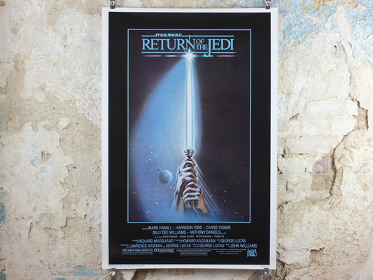 2001 Return of the Jedi Poster, International Star Wars Style A, by Paykos Phior & Tim Reamer, Zigzag Germany variation, film wall art decor