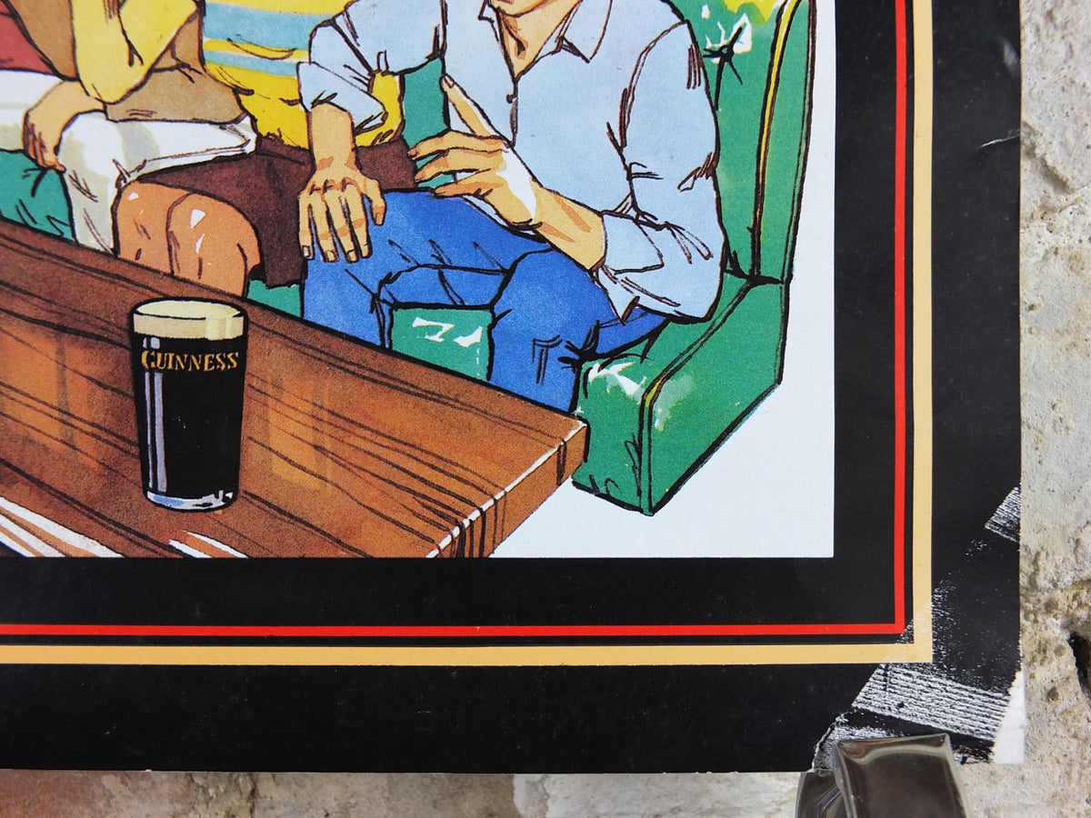 1980s Guinness Poster, Quiz Night, Everybody Welcome, advertising lager beer, wall art decor