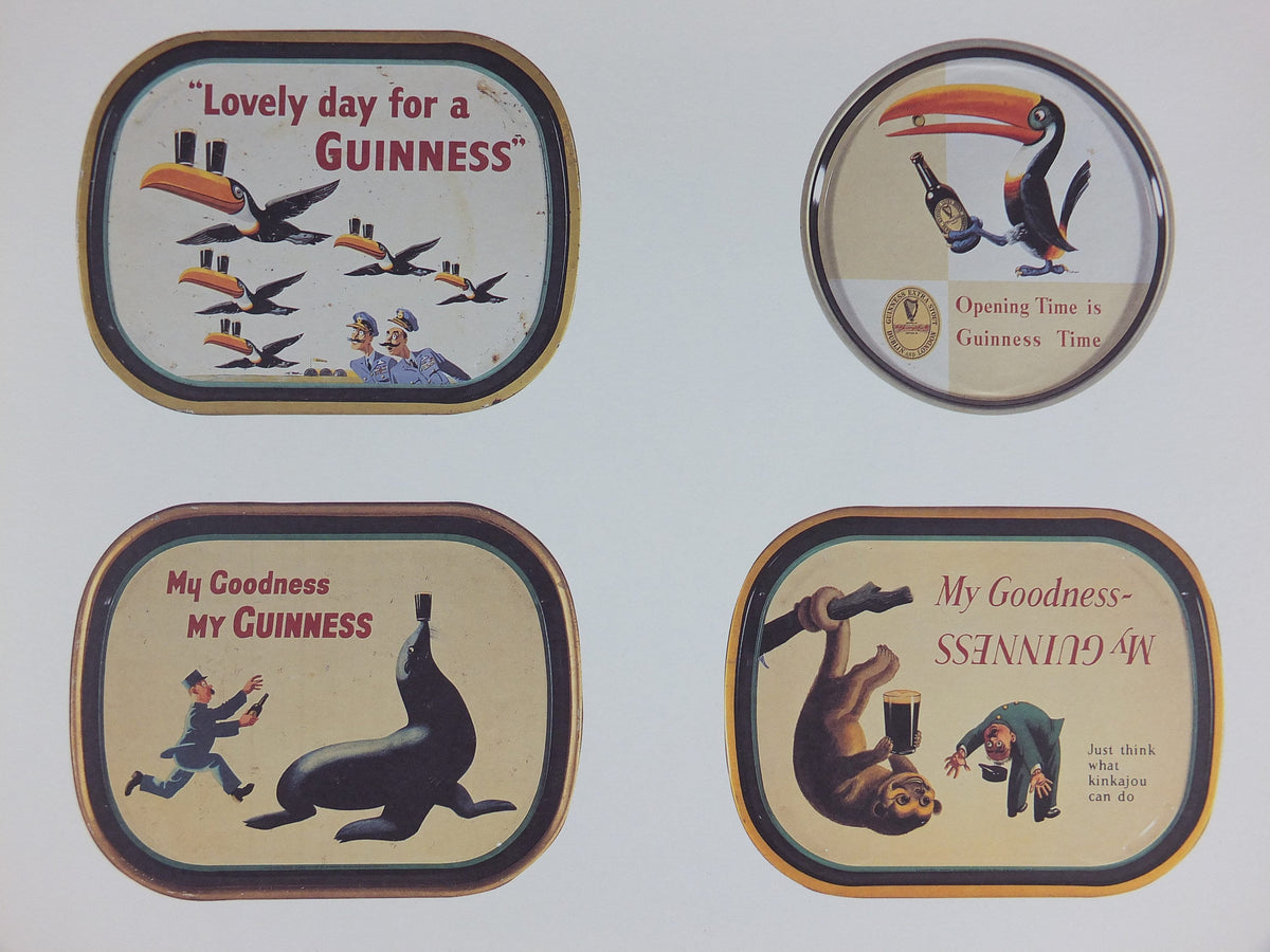 1990s Guinness Toucan Concept Poster, by John Gilroy, Gilroy Tin Trays from 1935-1955, Advertising campaign Wall art retro decor