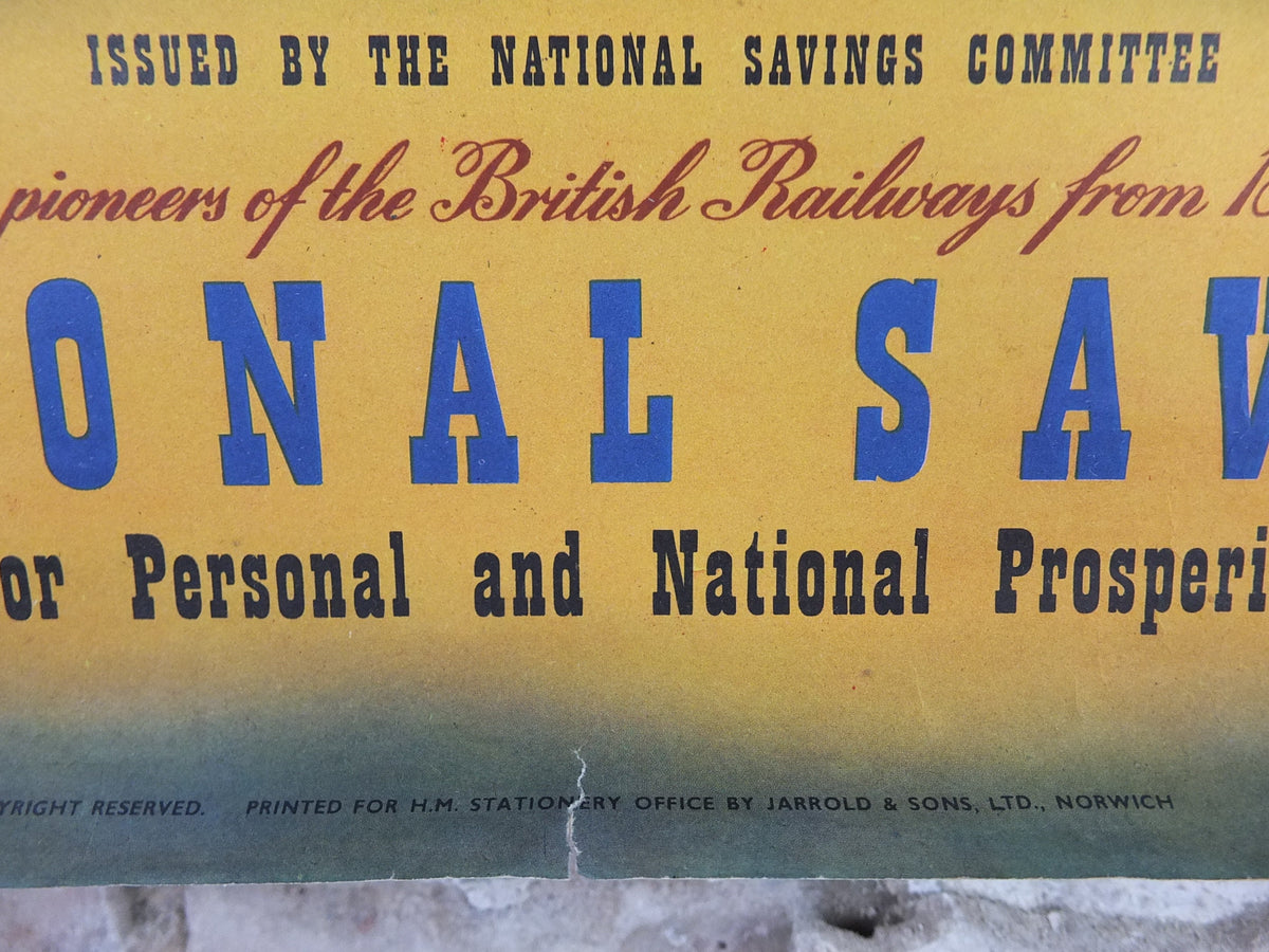 1948 Original National Savings Poster, The History of British Railways 1813-1948, by FC Gradwell,England, wall art retro decor