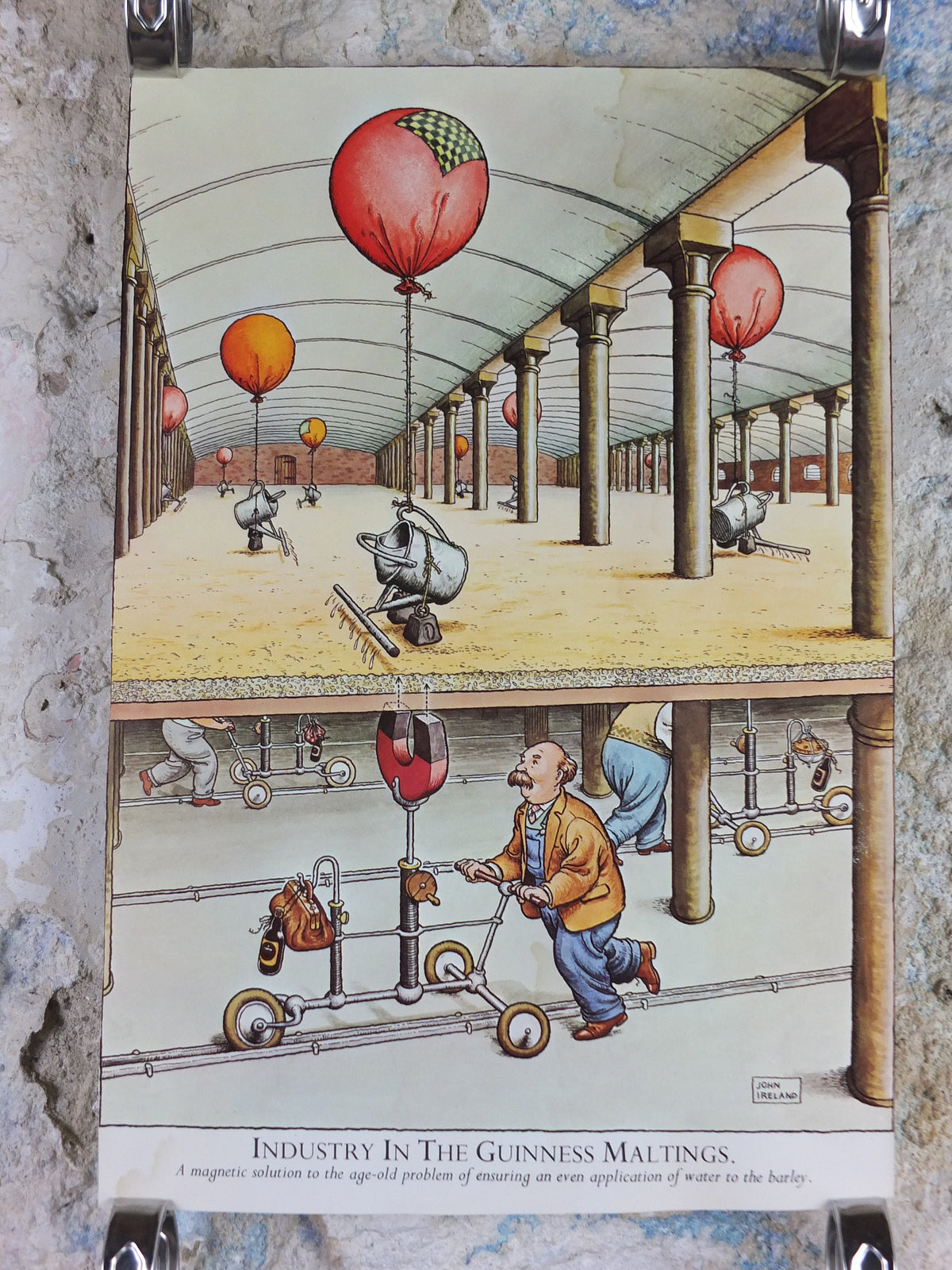 Vintage Gentle Art of Making Guinness Poster, Industry in the Maltings, advertising ale Irish stout beer print wall art retro 1980s
