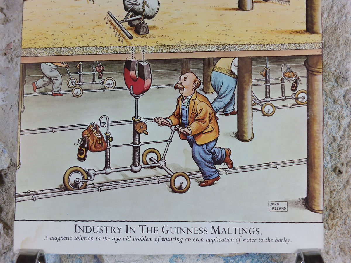 Vintage Gentle Art of Making Guinness Poster, Industry in the Maltings, advertising ale Irish stout beer print wall art retro 1980s