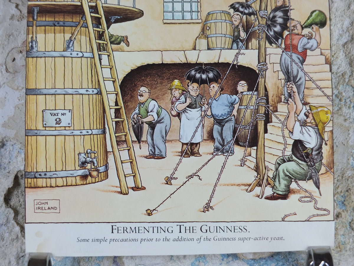 Vintage Gentle Art of Making Guinness Poster, Fermenting the Guinness, advertising ale Irish stout beer print wall art retro 1980s