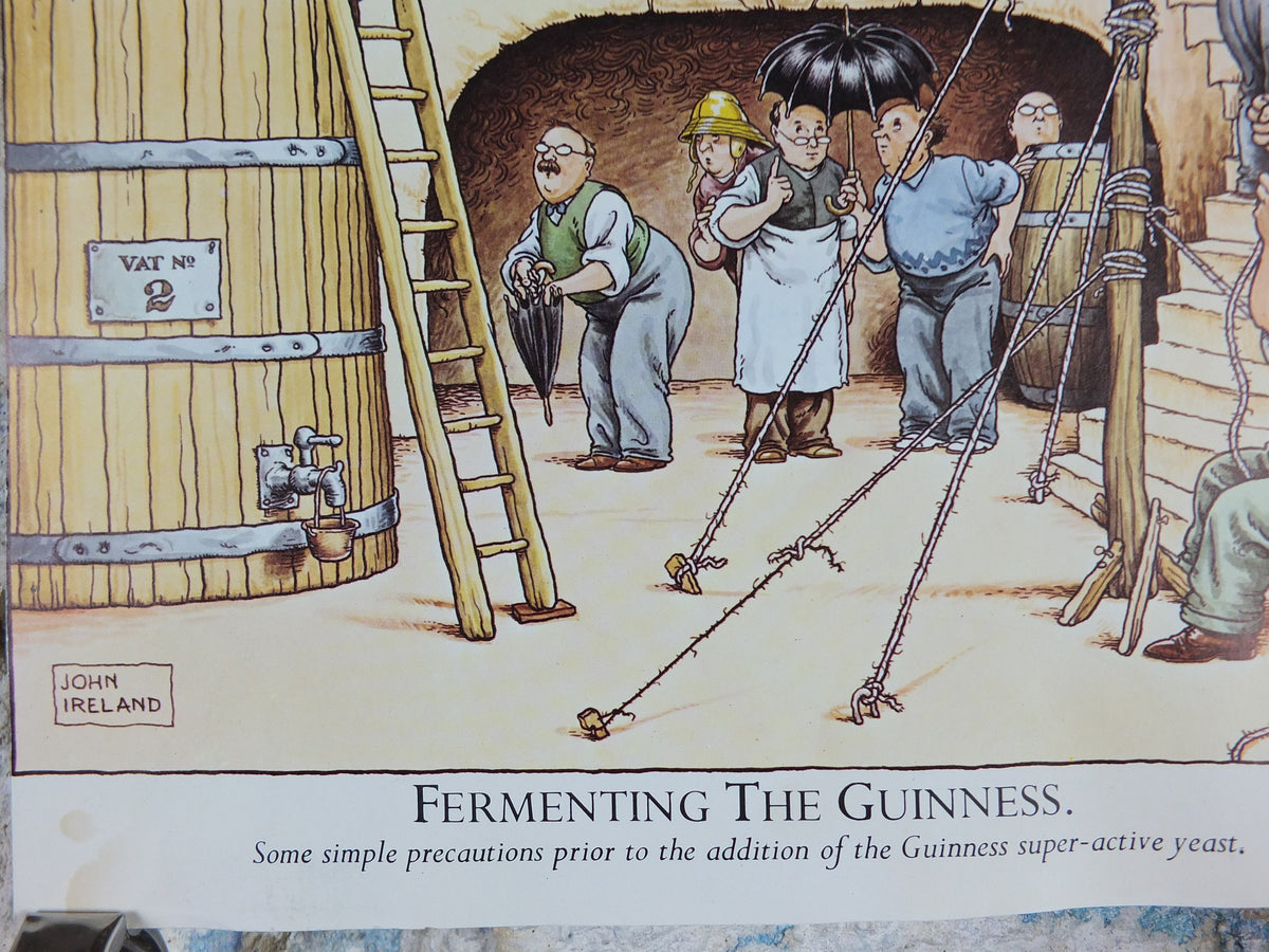 Vintage Gentle Art of Making Guinness Poster, Fermenting the Guinness, advertising ale Irish stout beer print wall art retro 1980s