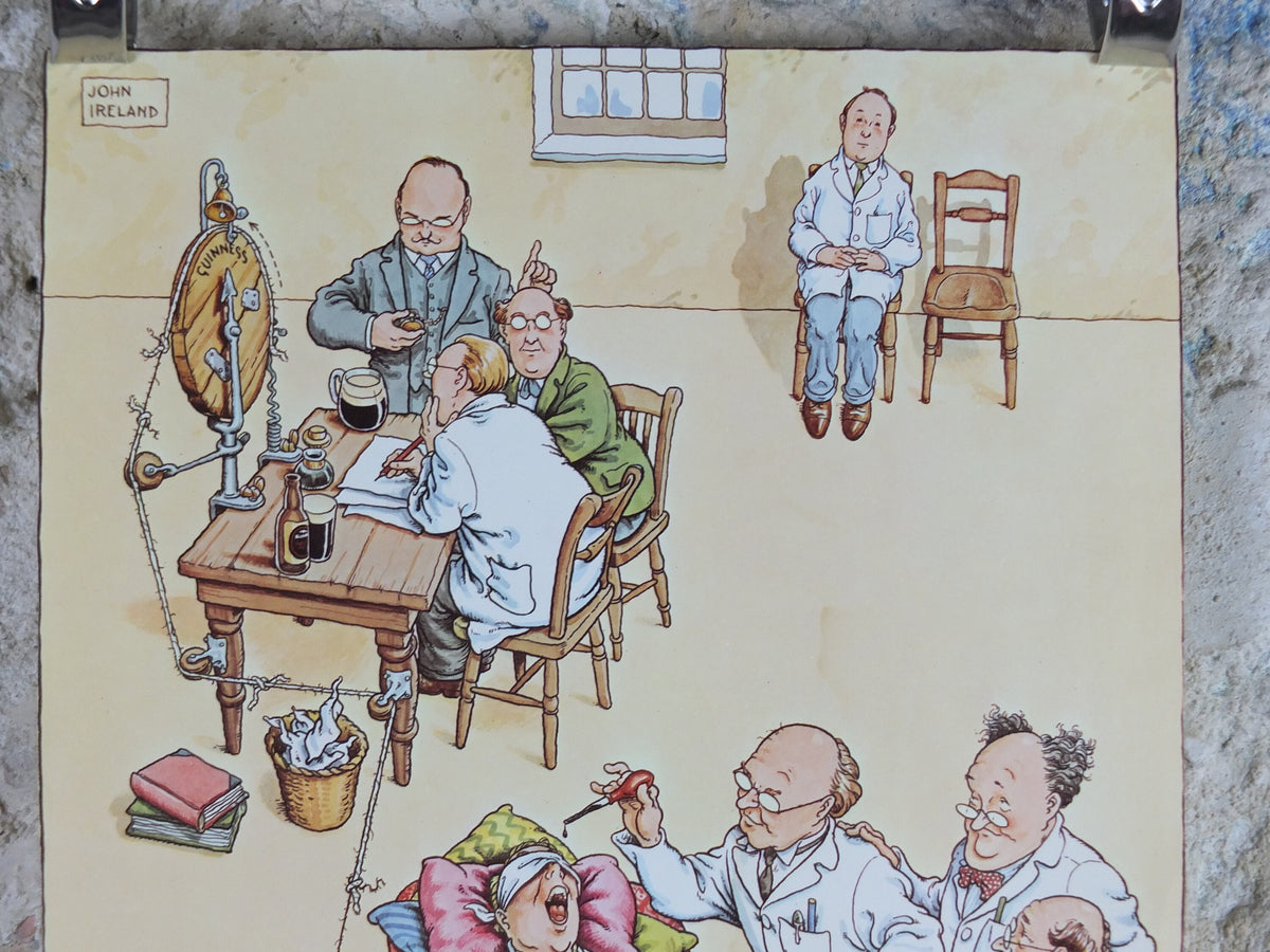 Vintage Gentle Art of Making Guinness Poster, Training of Quality Tester advertising ale Irish stout beer print wall art retro 1980s