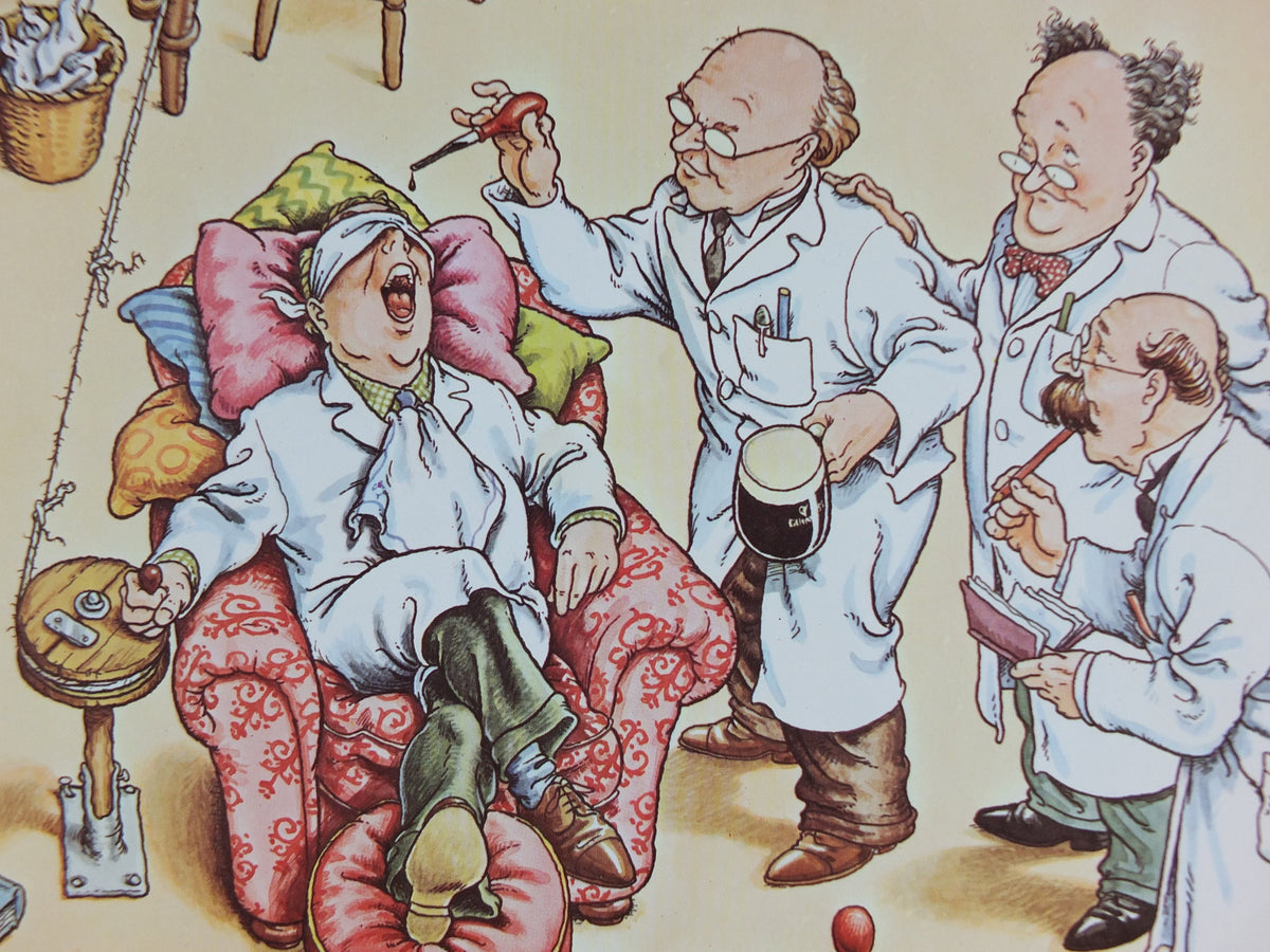 Vintage Gentle Art of Making Guinness Poster, Training of Quality Tester advertising ale Irish stout beer print wall art retro 1980s