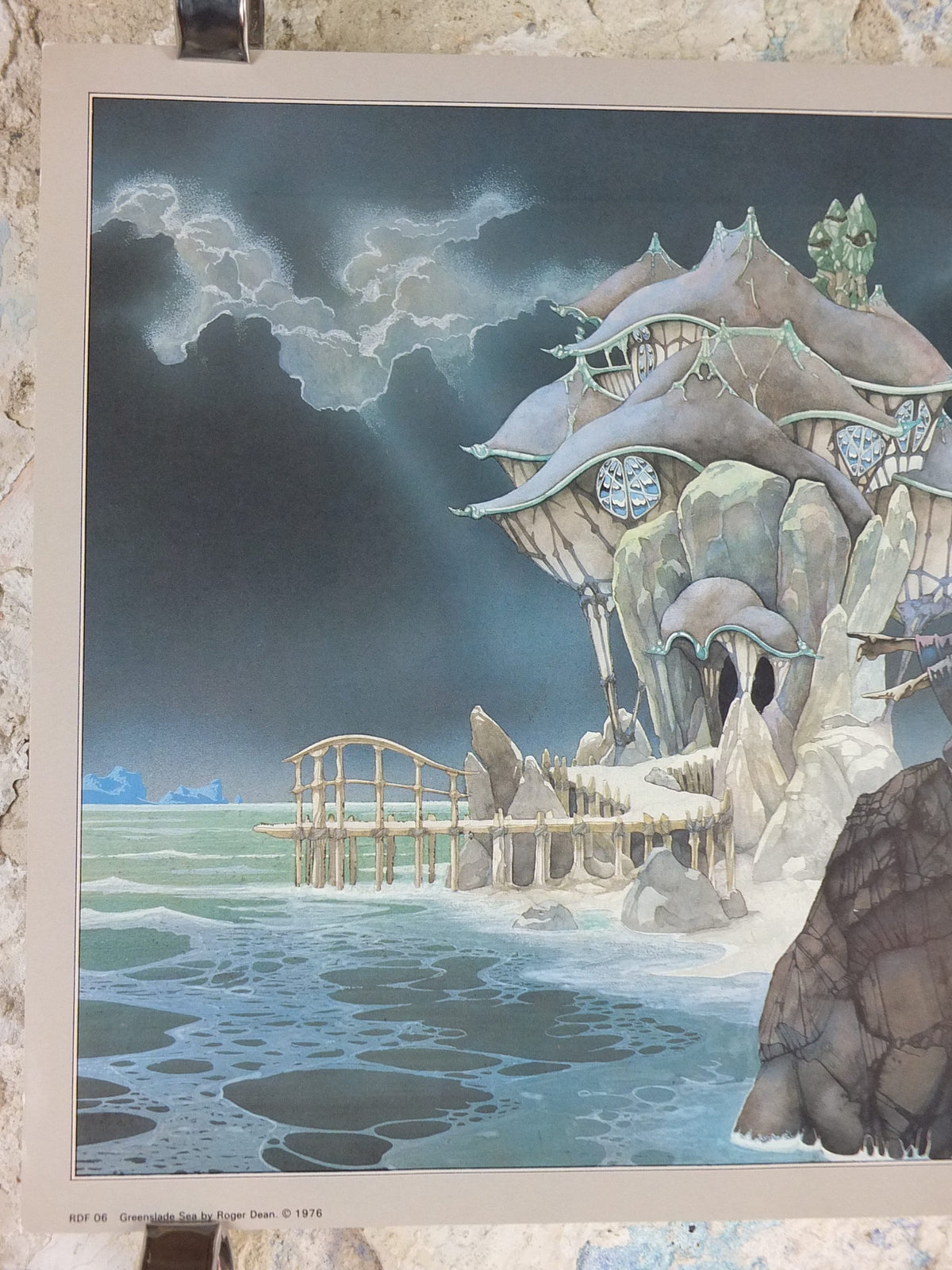 1976 Greenslade Sea Poster, by Roger Dean, From Paper Tiger and Dragon's World, RDF 06, fantasy wall art decor